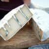 Camblue vegan cheese by Mouse's Favourite cut in half to show the blue veins