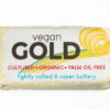Vegan gold butter alternative by Mouse's Favourite packaging photographed from the front to show the front label information